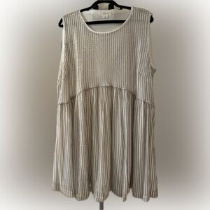 Chic Soul “Be The Drama” Sequin Striped Sleeveless Dress